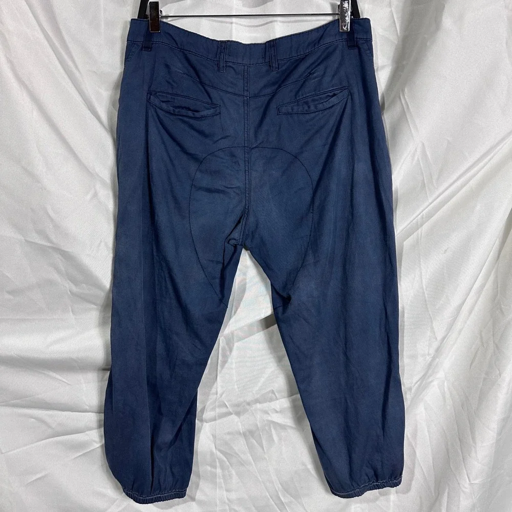 Free People Navy Blue Cropped Utility Jogger‎ Pants 8 Drawstring cargo Pocket